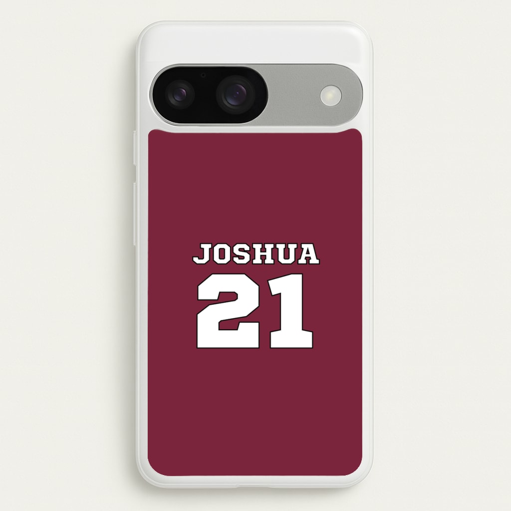 Burgundy - Personalised Football - Football Phone Case for Google Pixel 9 / 9 Pro