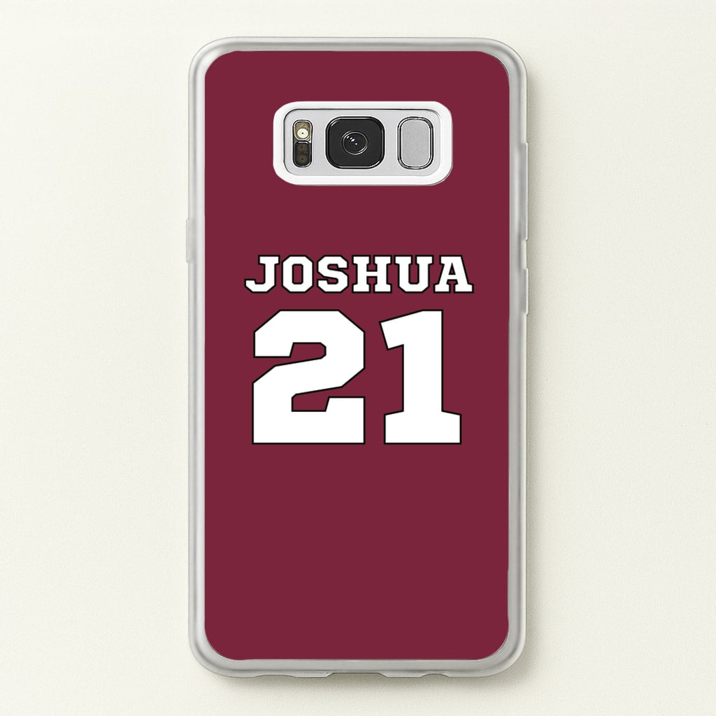 Burgundy - Personalised Football - Football Phone Case for Galaxy S8 Plus