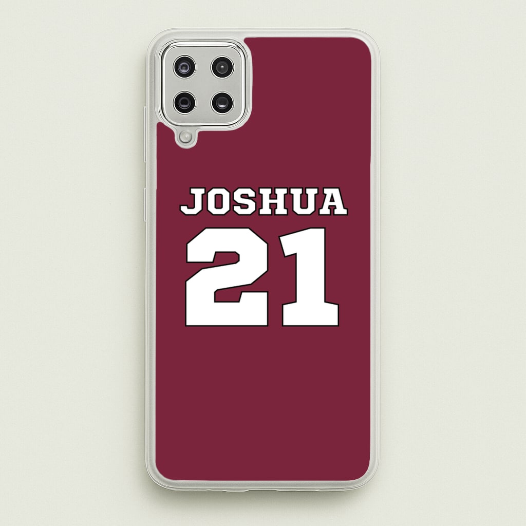 Burgundy - Personalised Football - Football Phone Case for Galaxy A12
