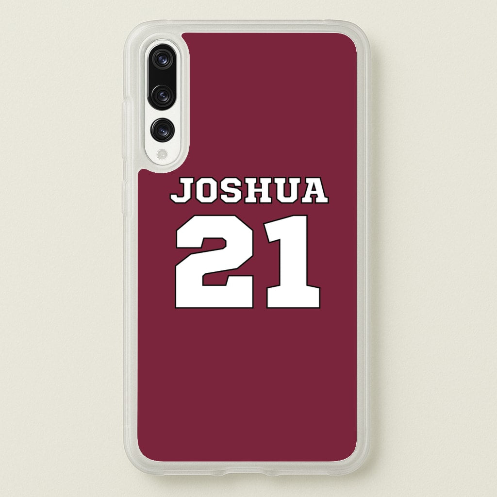Burgundy - Personalised Football - Football Phone Case for Huawei P20 Pro