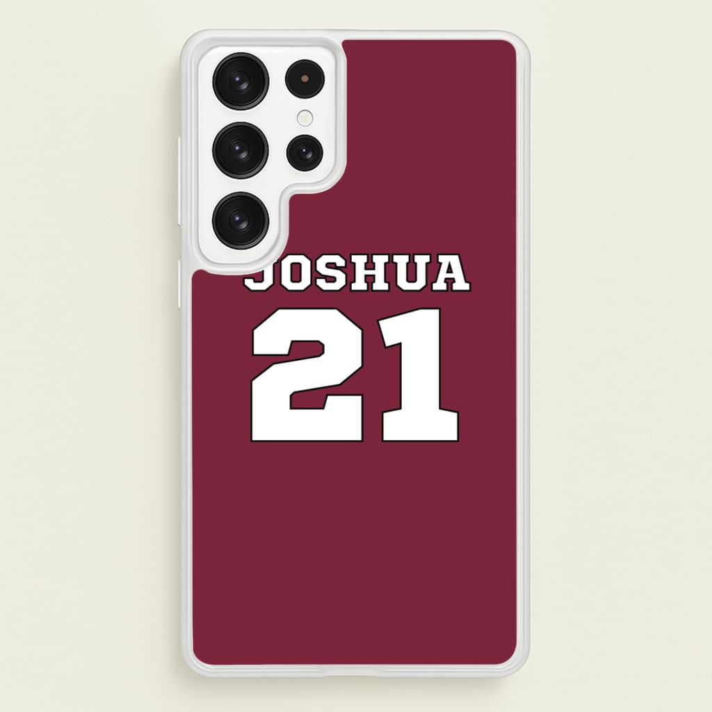 Burgundy - Personalised Football - Football Phone Case for Galaxy S22 Ultra