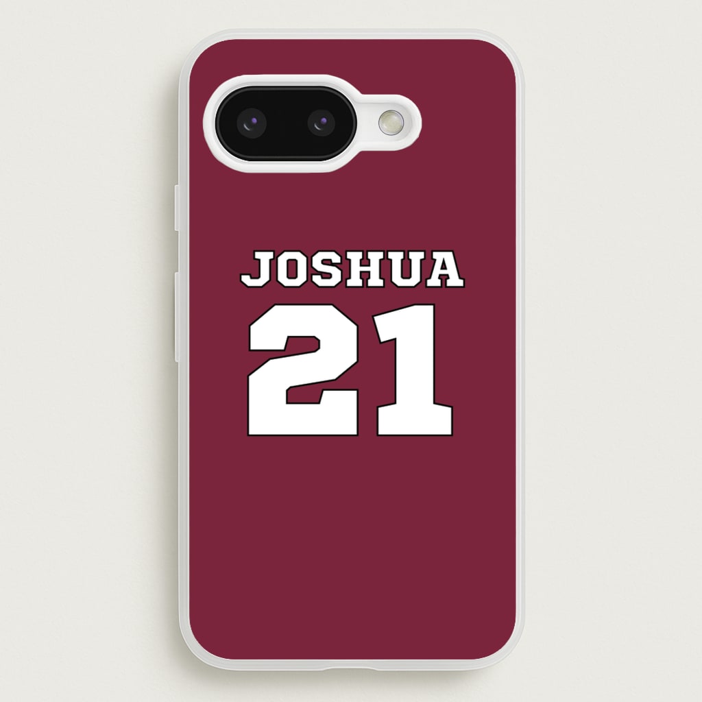 Burgundy - Personalised Football - Football Phone Case for Google Pixel 9a