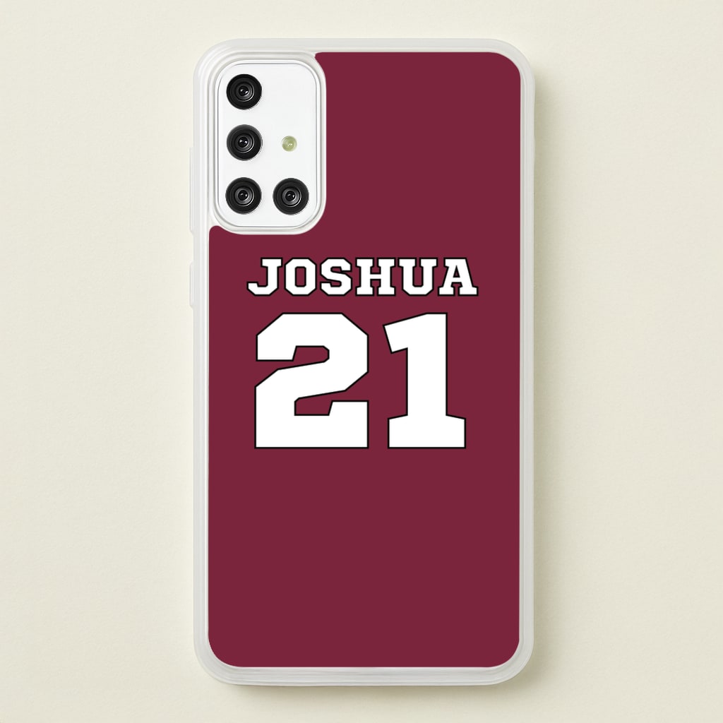 Burgundy - Personalised Football - Football Phone Case for Galaxy A71