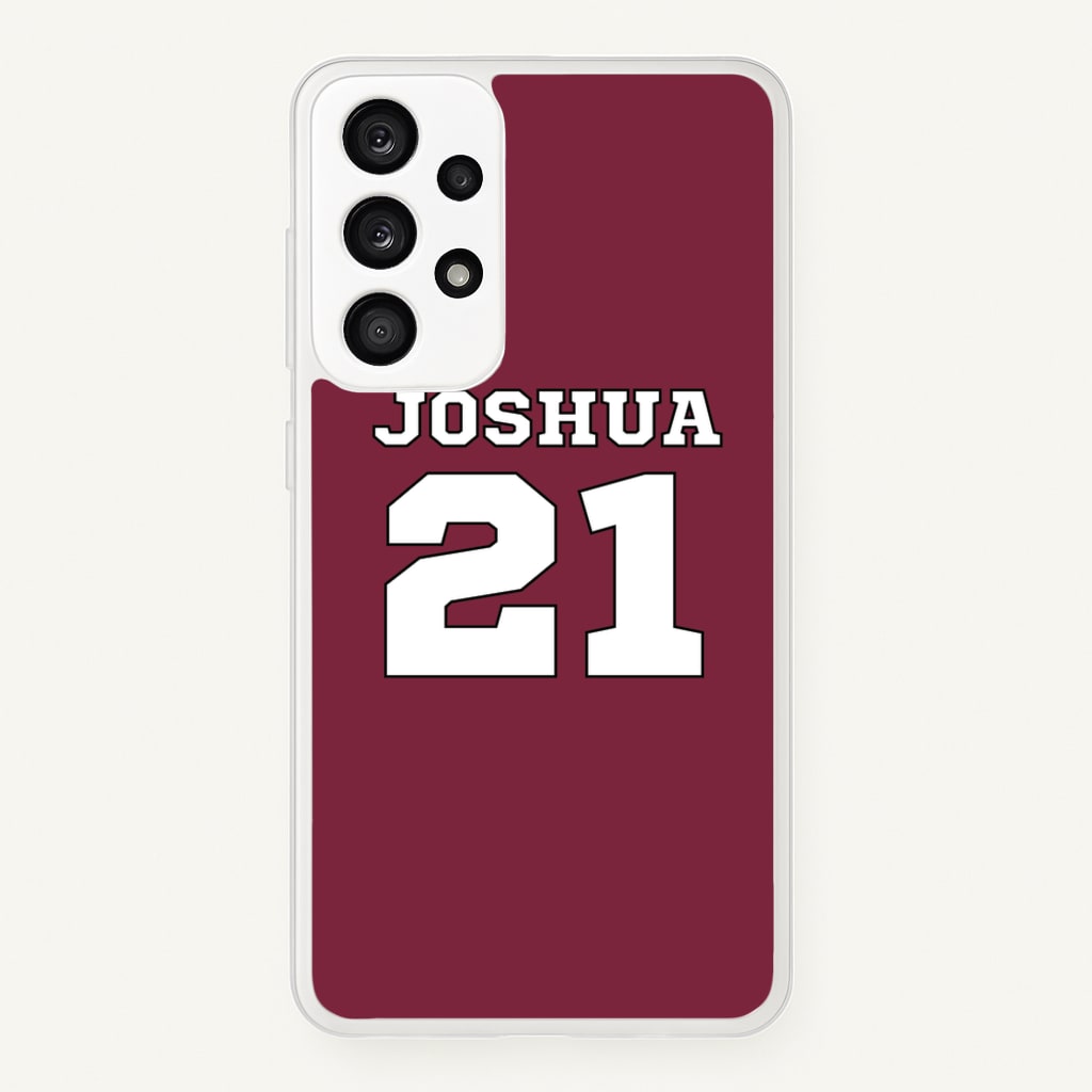 Burgundy - Personalised Football - Football Phone Case for Galaxy A53