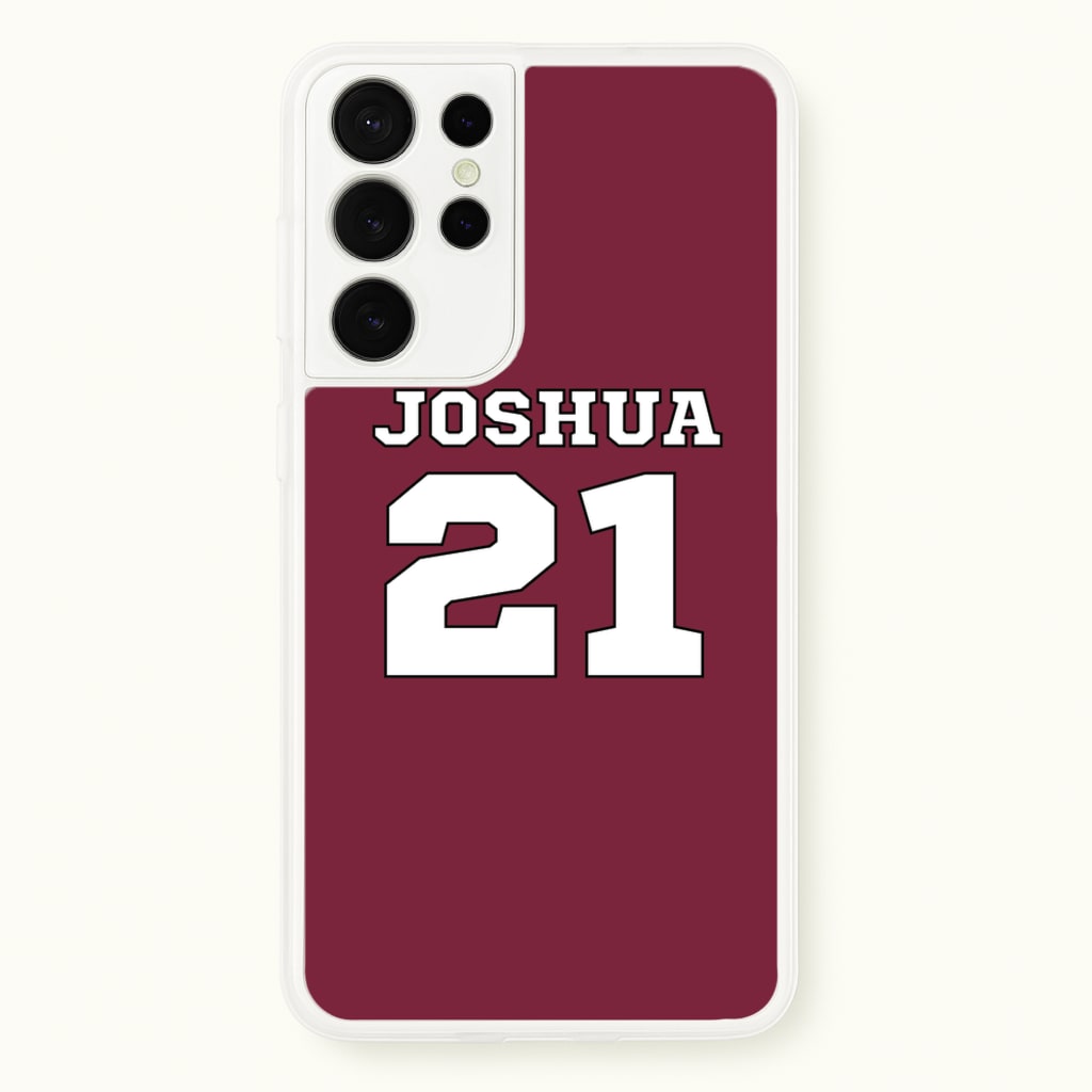 Burgundy - Personalised Football - Football Phone Case for Galaxy S21 Ultra