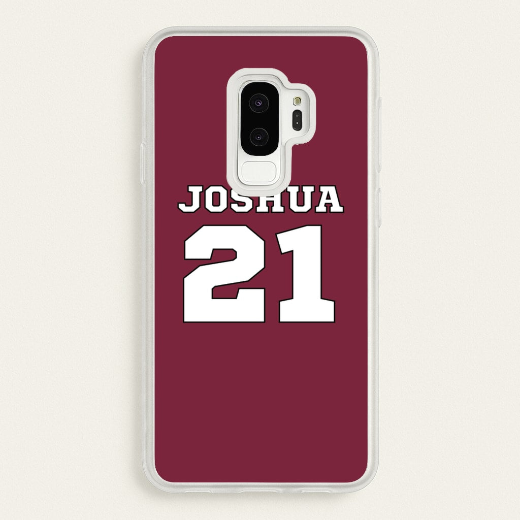 Burgundy - Personalised Football - Football Phone Case for Galaxy S9 Plus