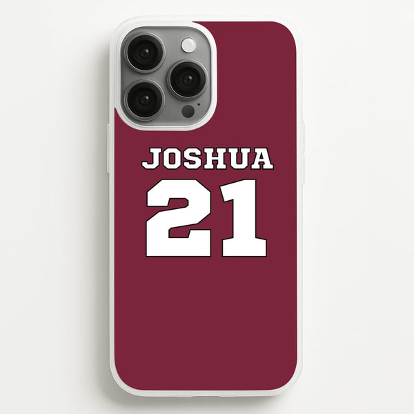 Burgundy - Personalised Football - Football Phone Case for iPhone 13 Pro Max