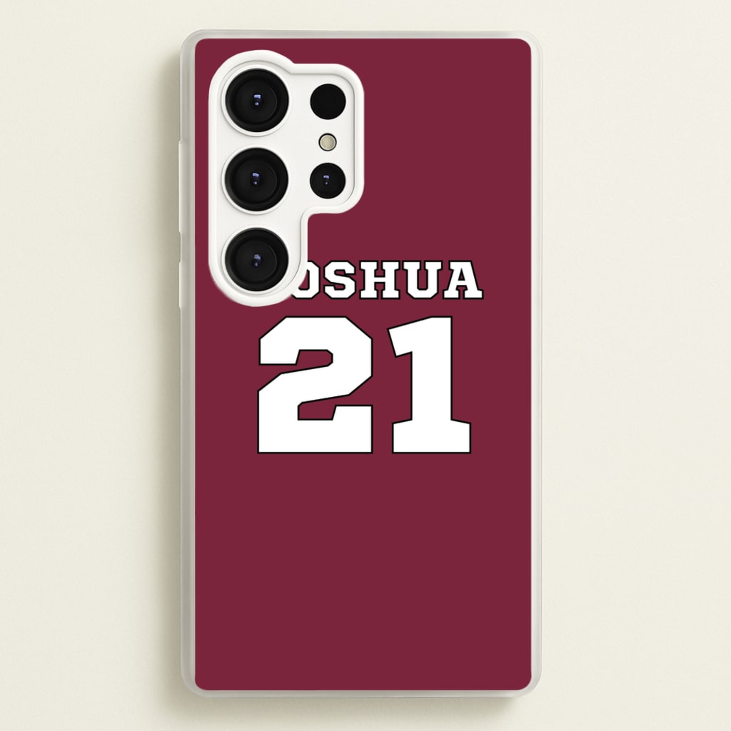 Burgundy - Personalised Football - Football Phone Case for Galaxy S25 Ultra