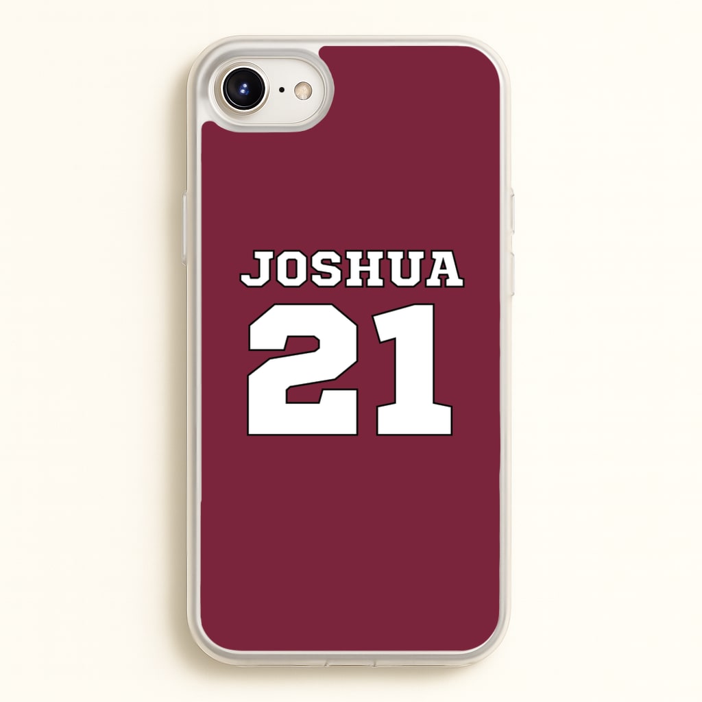 Burgundy - Personalised Football - Football Phone Case for iPhone 6 / 7 / 8 / SE
