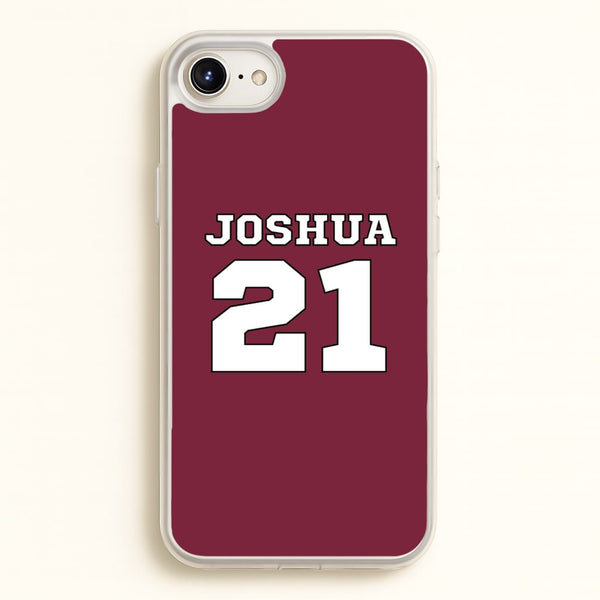 Burgundy - Personalised Football - Football Phone Case for iPhone 6 / 7 / 8 / SE