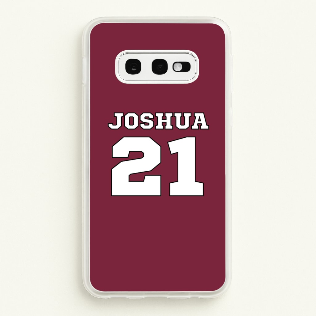 Burgundy - Personalised Football - Football Phone Case for Galaxy S10e