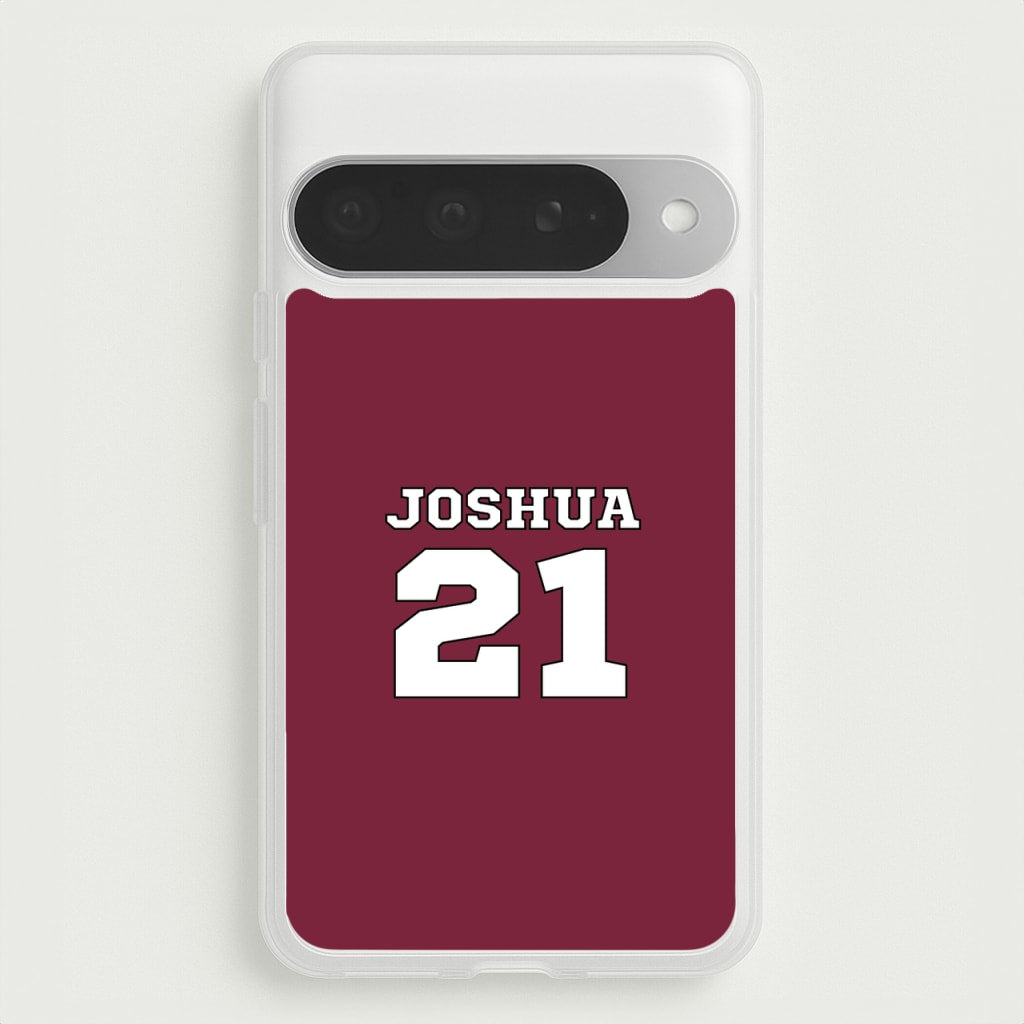 Burgundy - Personalised Football Phone Case for Google Pixel 10 Pro XL