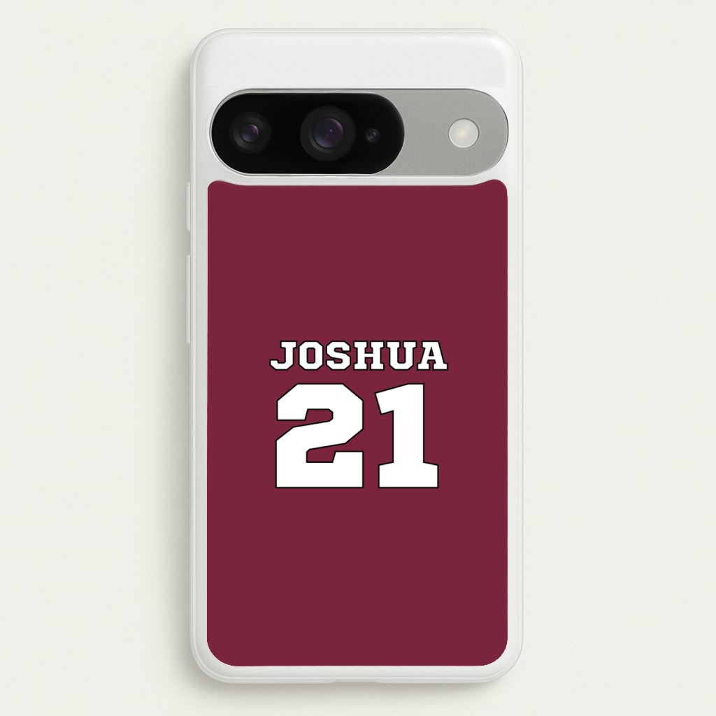 Burgundy - Personalised Football Phone Case for Google Pixel 10 / 10 Pro
