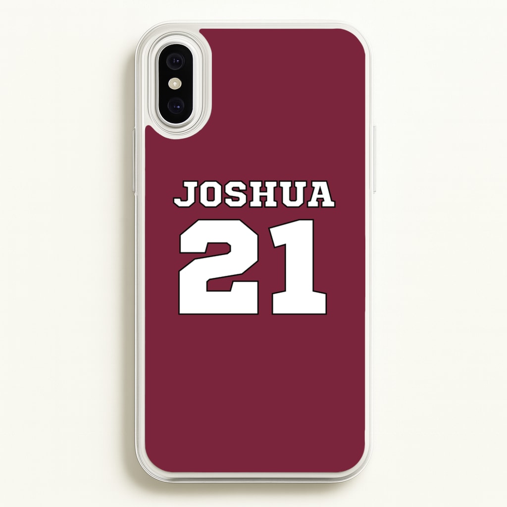 Burgundy - Personalised Football - Football Phone Case for iPhone XS Max