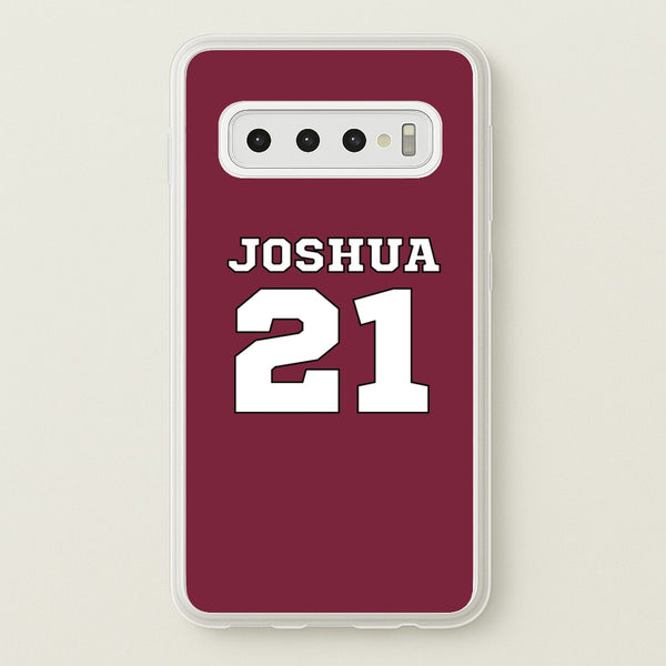Burgundy - Personalised Football - Football Phone Case for Galaxy S10 Plus
