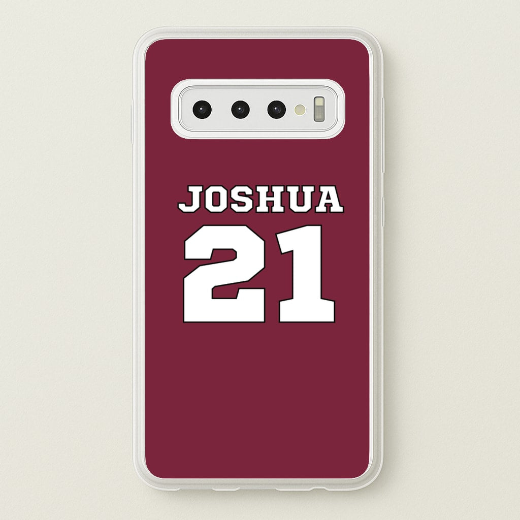 Burgundy - Personalised Football - Football Phone Case for Galaxy S10 Plus