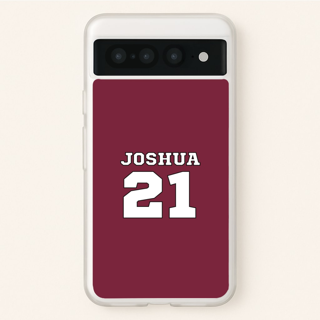 Burgundy - Personalised Football - Football Phone Case for Google Pixel 7 Pro