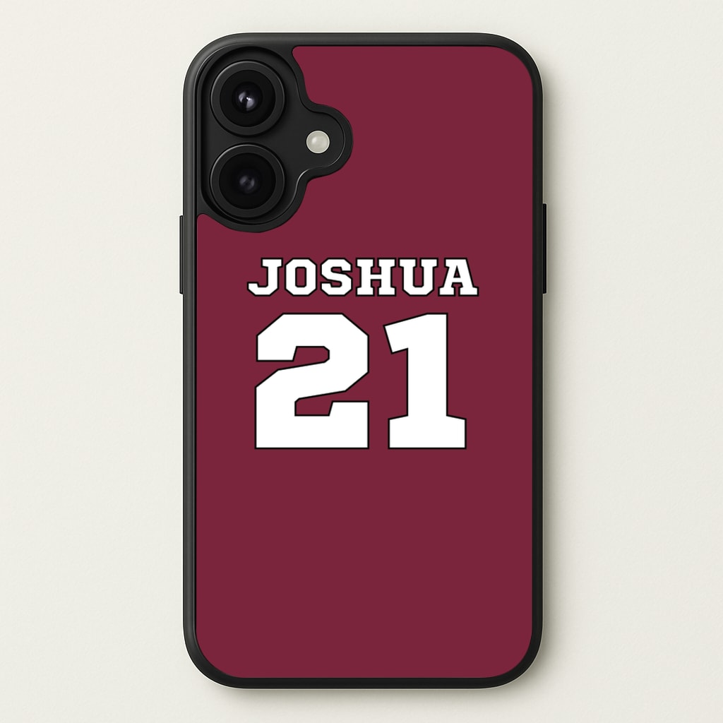 Burgundy - Personalised Football Phone Case for iPhone 17