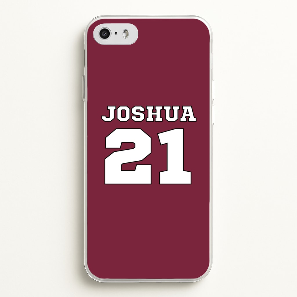 Burgundy - Personalised Football - Football Phone Case for iPhone 5 / 5s / SE 2016