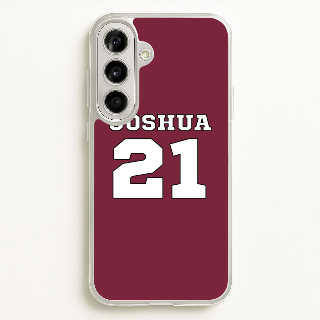 Burgundy - Personalised Football - Football Phone Case for Galaxy A56