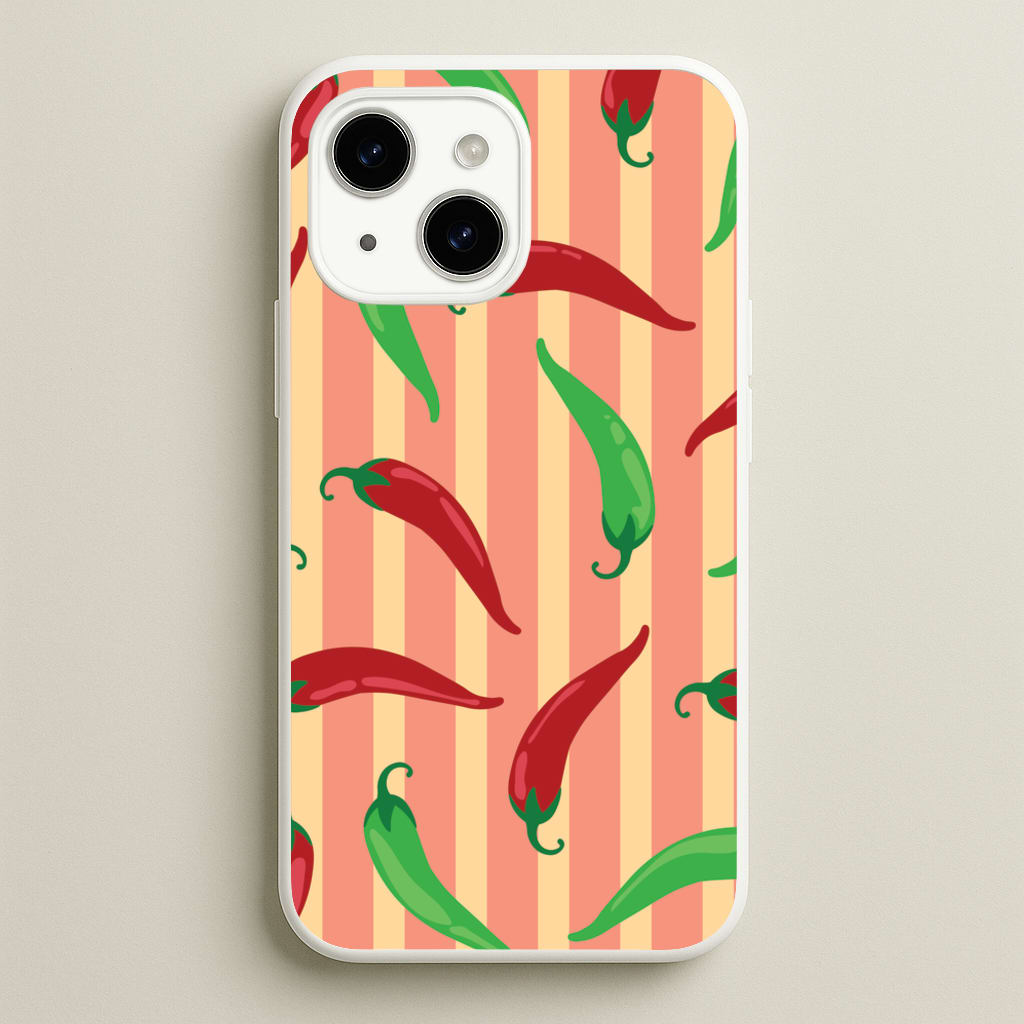 Chilis With Stripes Pattern - Food Patterns Phone Case for iPhone 15