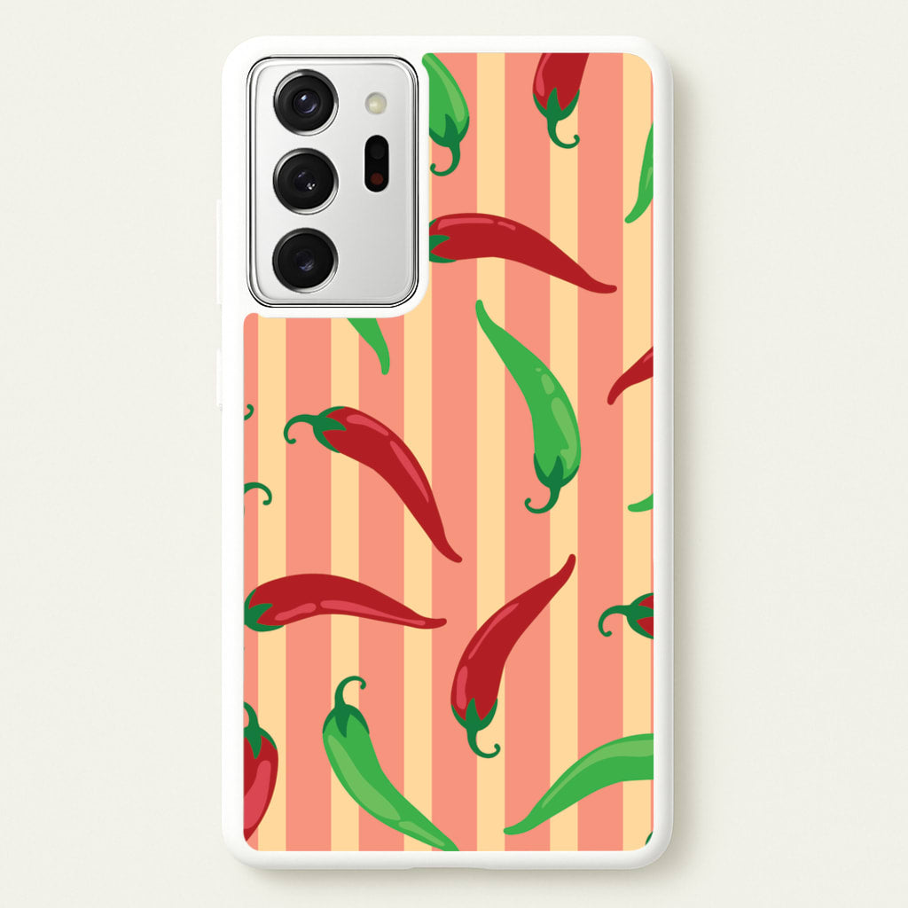 Chilis With Stripes Pattern - Food Patterns Phone Case for Galaxy Note 20 Ultra