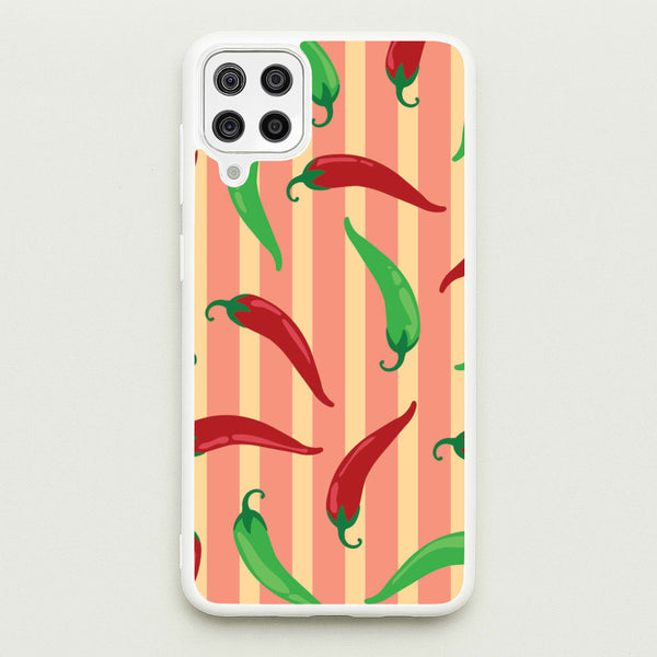 Chilis With Stripes Pattern - Food Patterns Phone Case for Galaxy A12