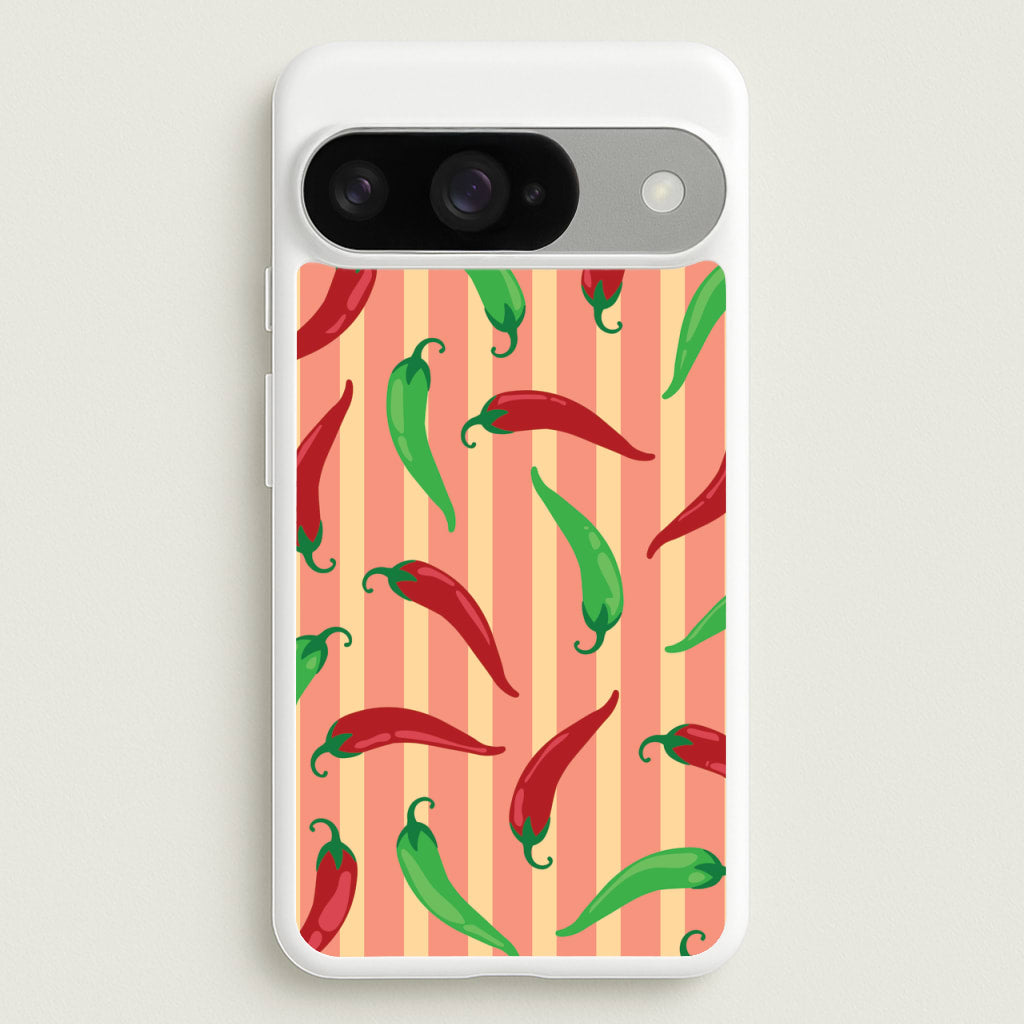 Chilis With Stripes Pattern Phone Case for Google Pixel 10 / 10 Pro