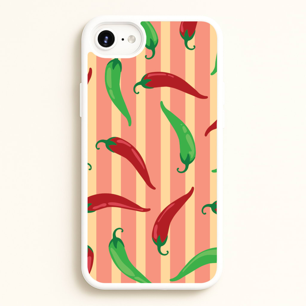 Chilis With Stripes Pattern - Food Patterns Phone Case for iPhone 6 Plus / 7 Plus / 8 Plus
