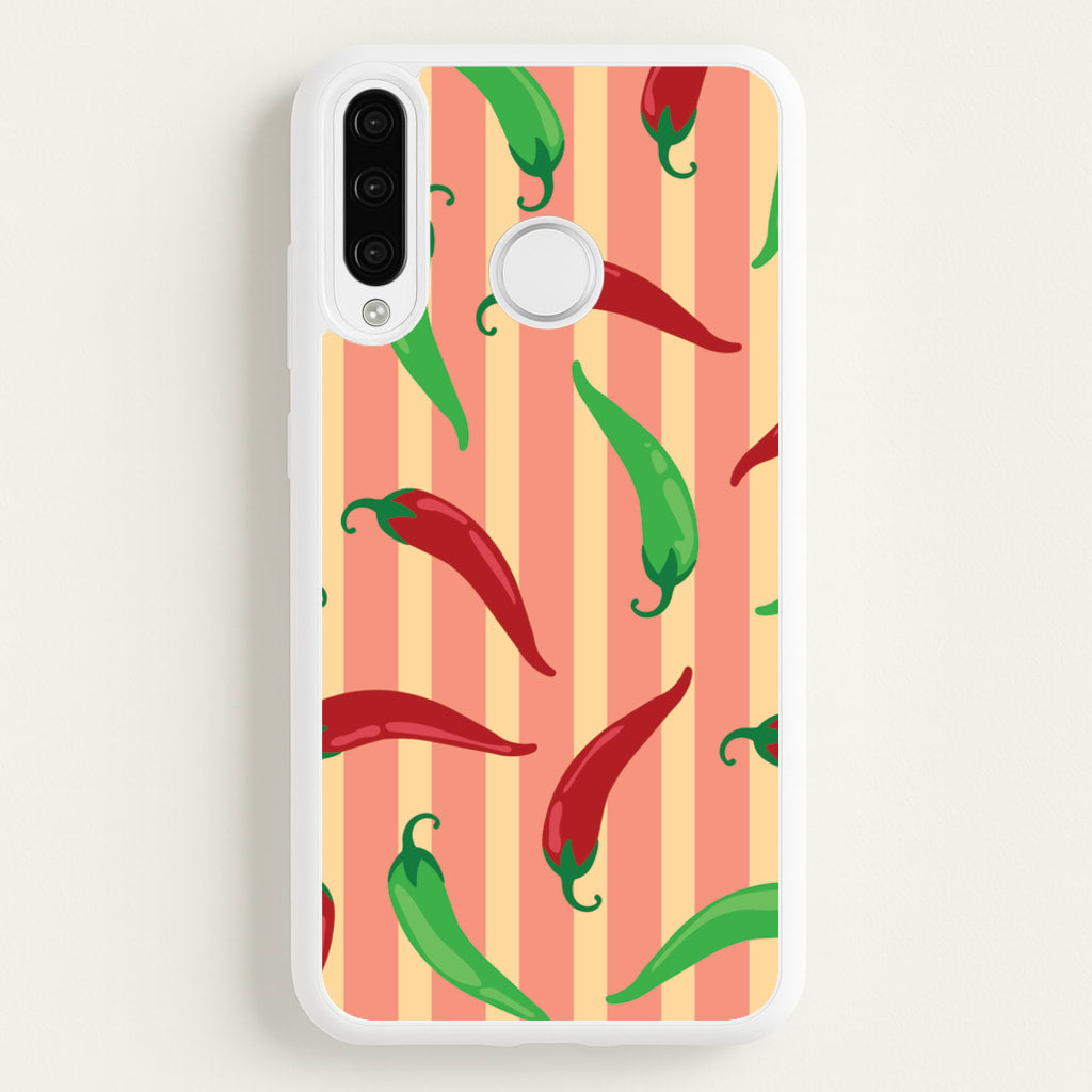 Chilis With Stripes Pattern - Food Patterns Phone Case for Huawei P30 Pro
