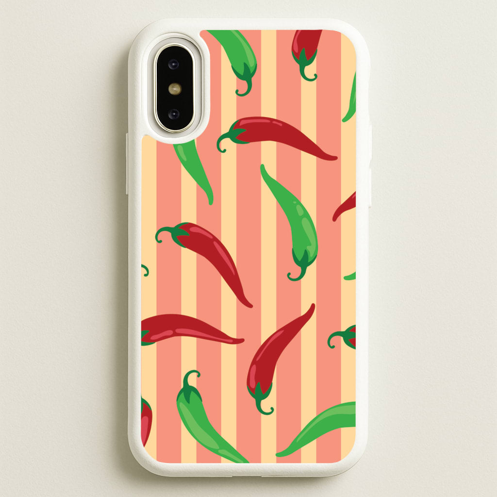 Chilis With Stripes Pattern - Food Patterns Phone Case for iPhone X / XS