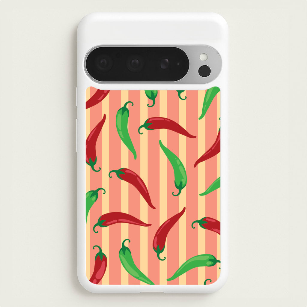 Chilis With Stripes Pattern - Food Patterns Phone Case for Google Pixel 9 Pro XL