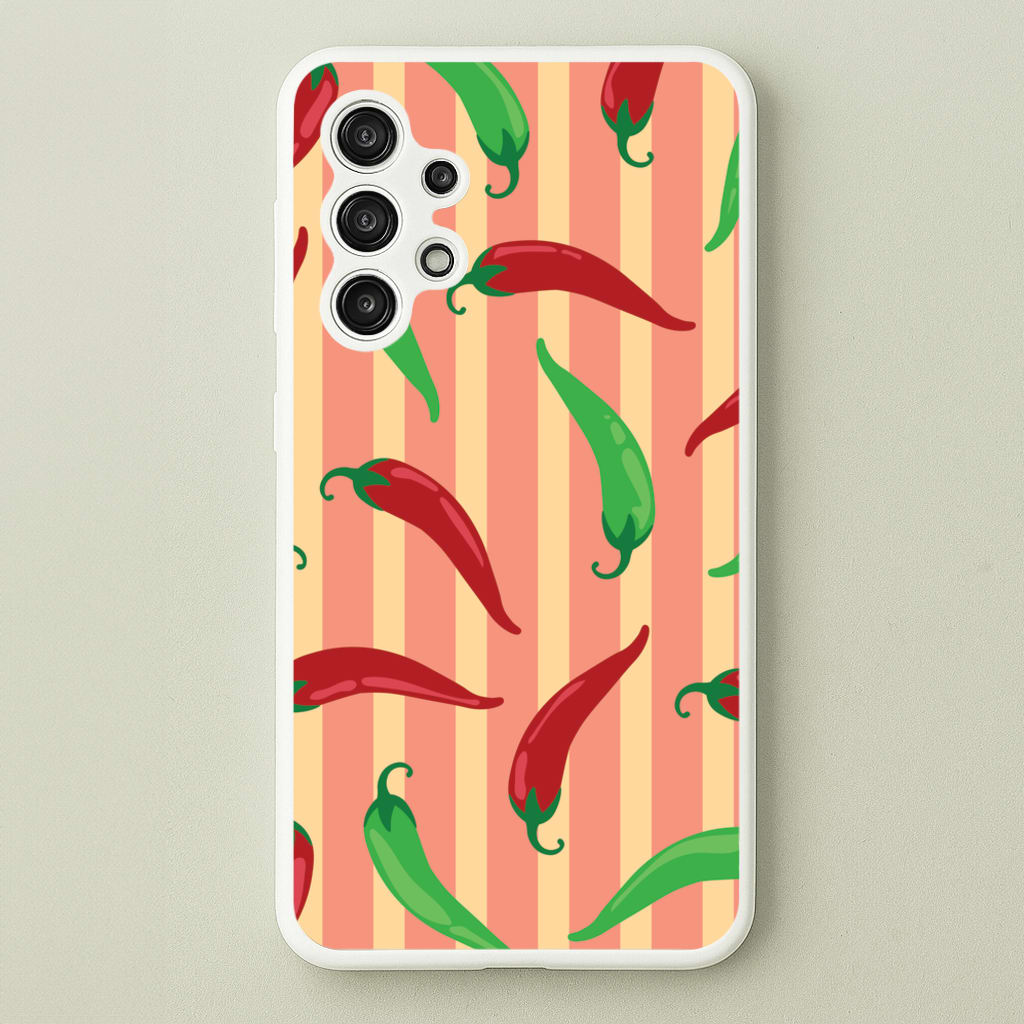 Chilis With Stripes Pattern - Food Patterns Phone Case for Galaxy A13