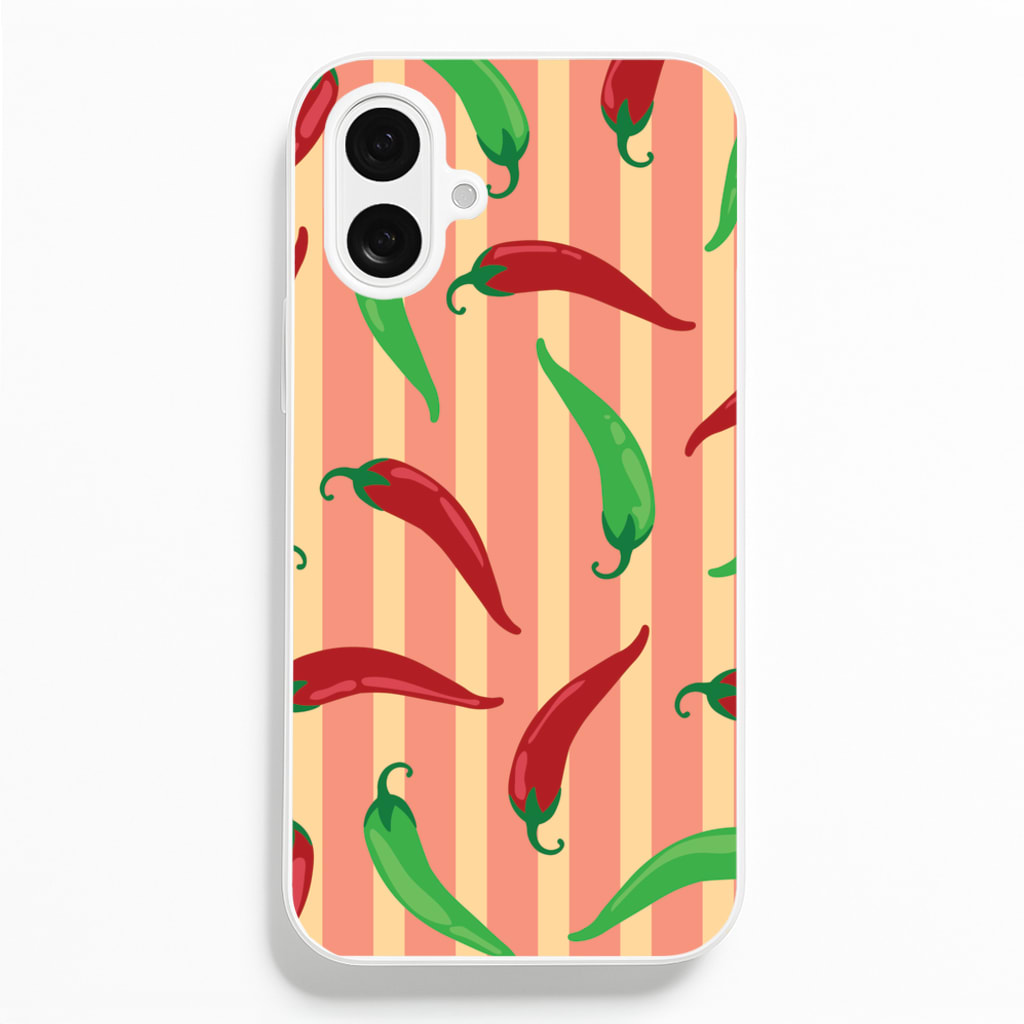 Chilis With Stripes Pattern - Food Patterns Phone Case for iPhone 16 Plus
