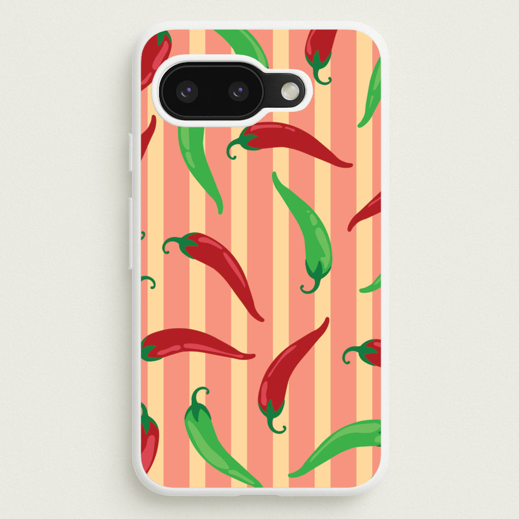 Chilis With Stripes Pattern - Food Patterns Phone Case for Google Pixel 9a