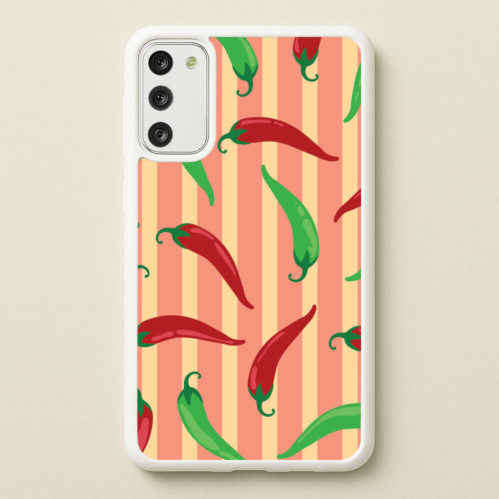 Chilis With Stripes Pattern - Food Patterns Phone Case for Galaxy A41