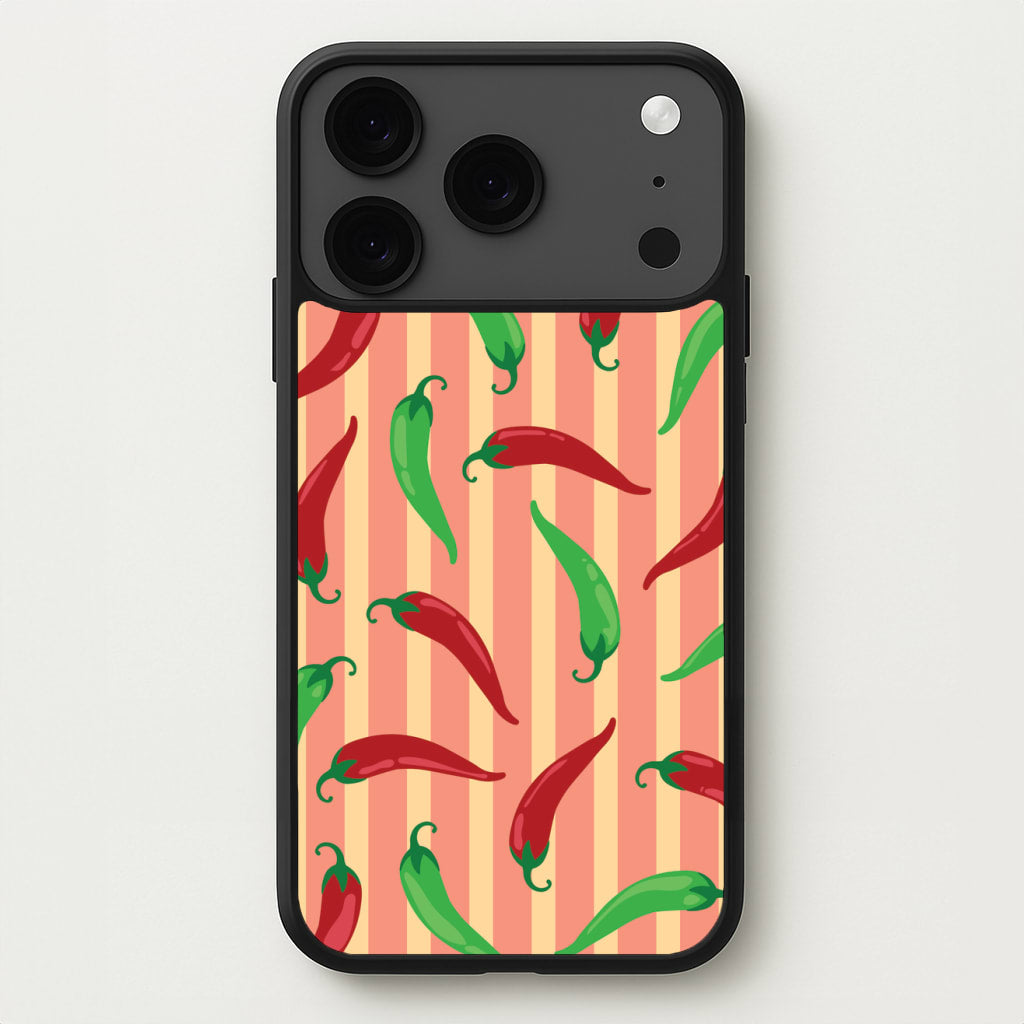 Chilis With Stripes Pattern Phone Case for iPhone 17 Pro