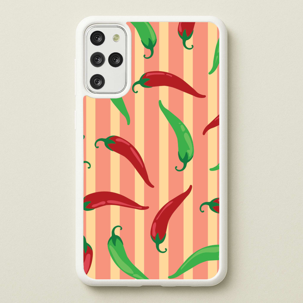 Chilis With Stripes Pattern - Food Patterns Phone Case for Galaxy S20 Plus