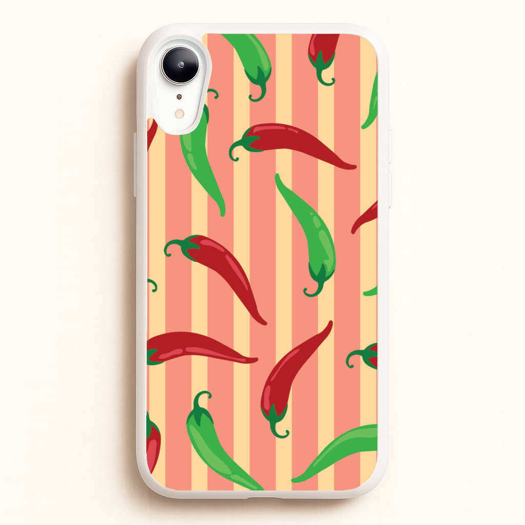 Chilis With Stripes Pattern - Food Patterns Phone Case for iPhone XR