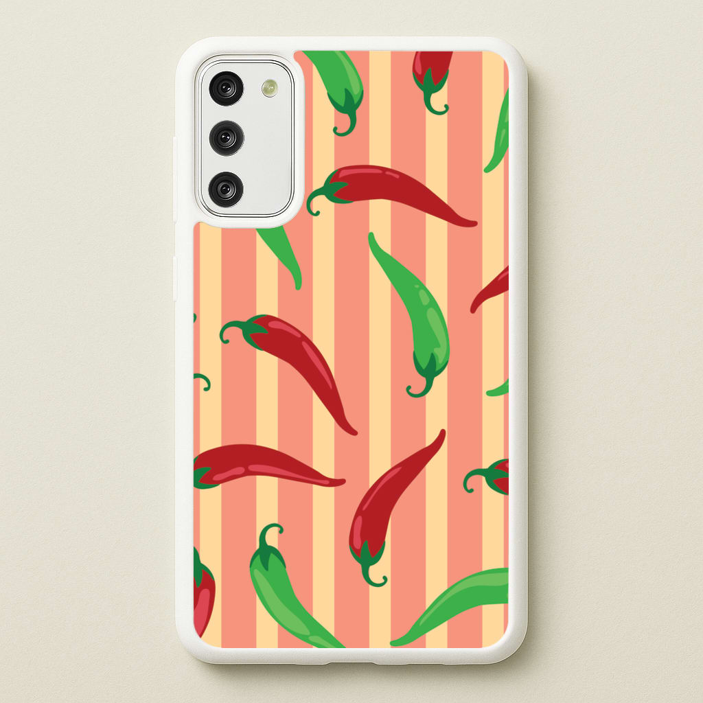 Chilis With Stripes Pattern - Food Patterns Phone Case for Galaxy S20