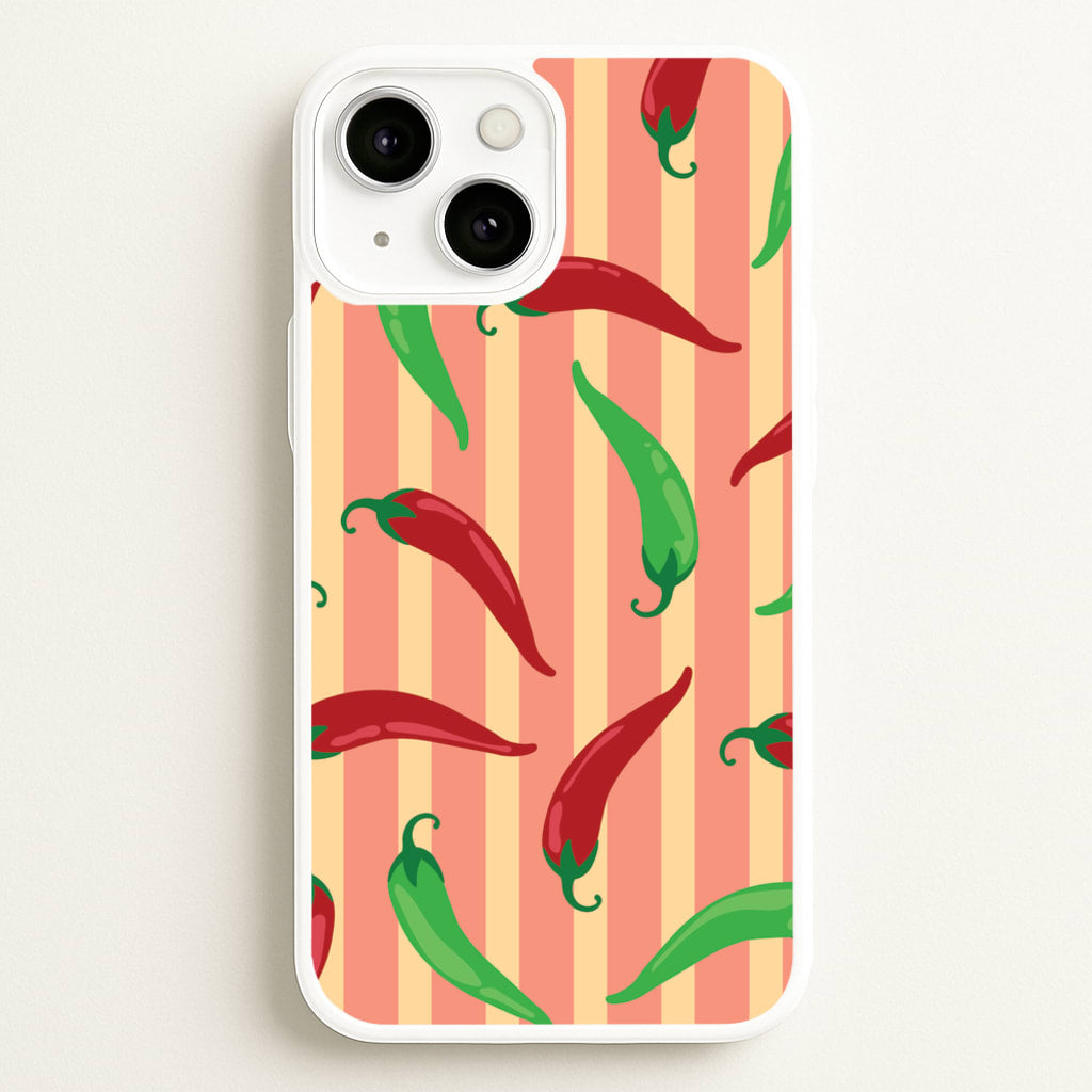 Chilis With Stripes Pattern - Food Patterns Phone Case for iPhone 13 Mini