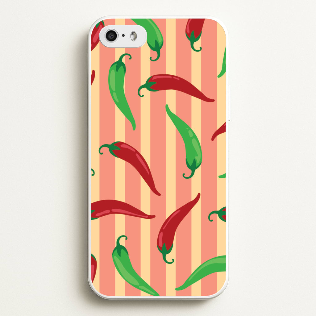 Chilis With Stripes Pattern - Food Patterns Phone Case for iPhone 5 / 5s / SE 2016
