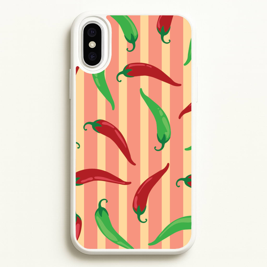 Chilis With Stripes Pattern - Food Patterns Phone Case for iPhone XS Max
