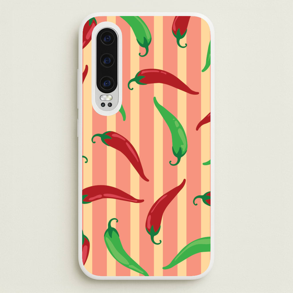 Chilis With Stripes Pattern - Food Patterns Phone Case for Huawei P30