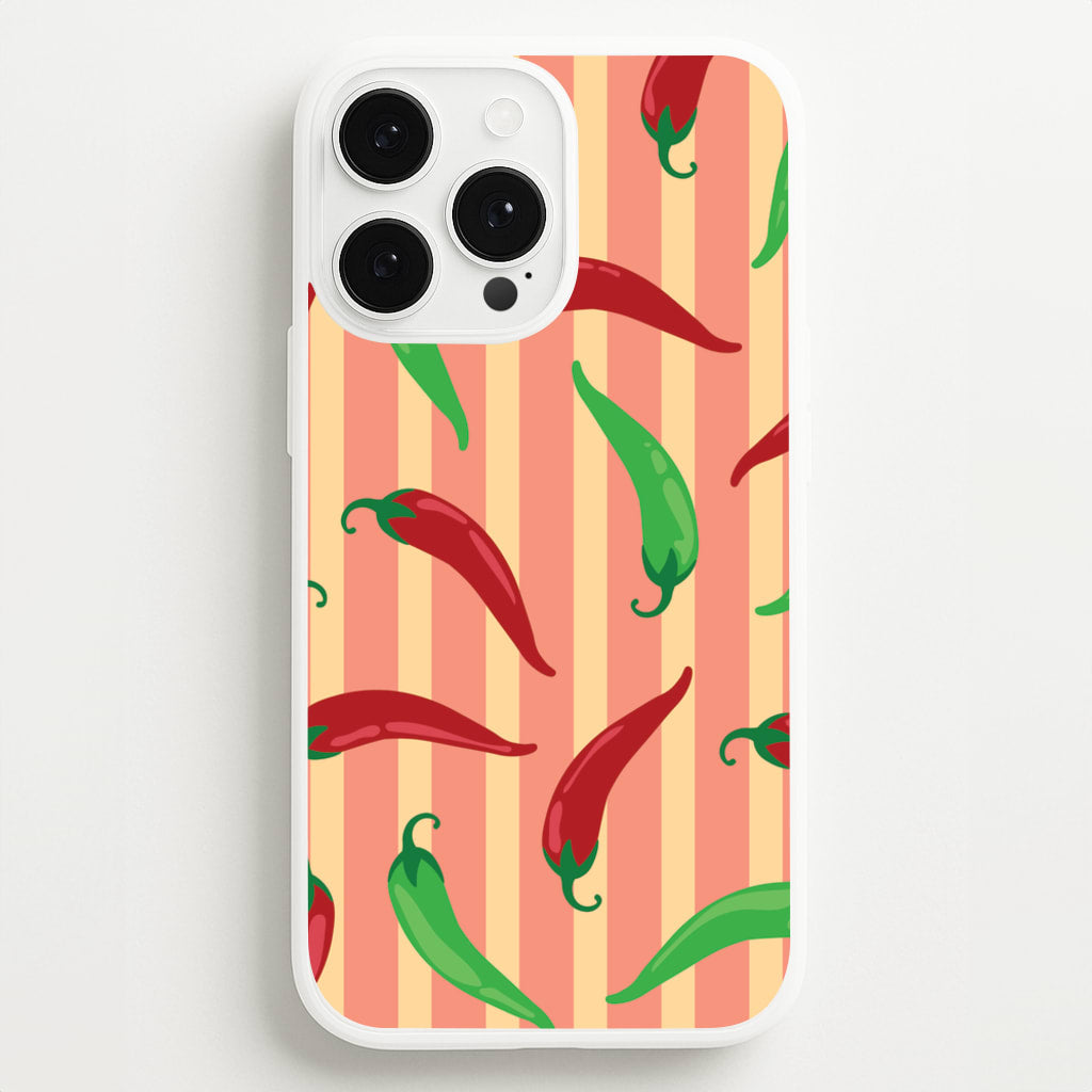 Chilis With Stripes Pattern - Food Patterns Phone Case for iPhone 13 Pro Max
