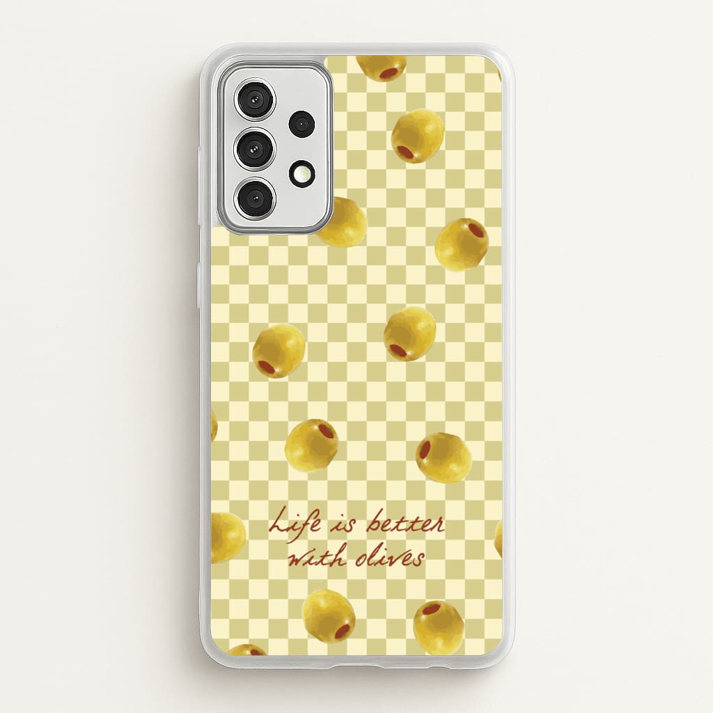 Life Is Better With Olives - Food Patterns Phone Case for Galaxy A52 / A52s