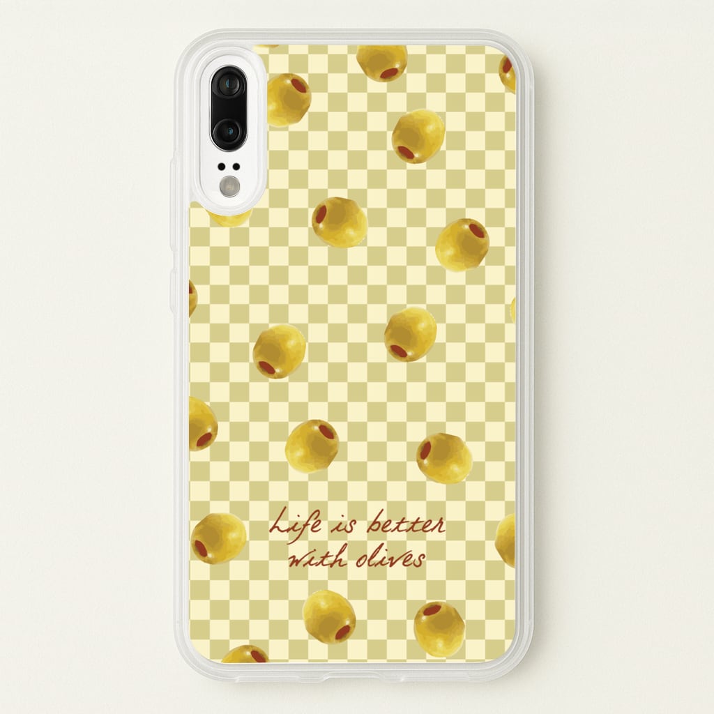 Life Is Better With Olives - Food Patterns Phone Case for Huawei P20