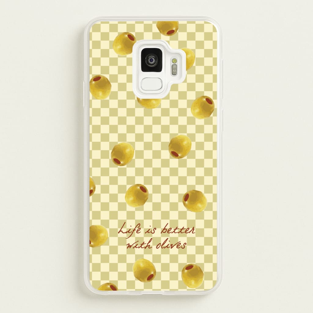Life Is Better With Olives - Food Patterns Phone Case for Galaxy S9