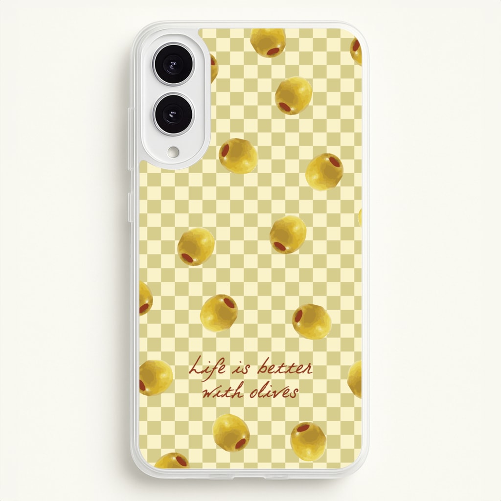 Life Is Better With Olives - Food Patterns Phone Case for Galaxy S25 Edge