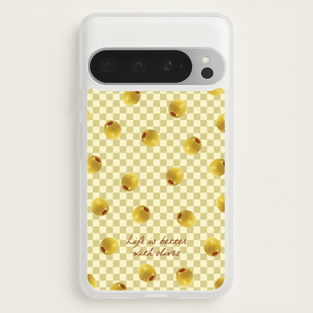 Life Is Better With Olives - Food Patterns Phone Case for Google Pixel 9 Pro XL